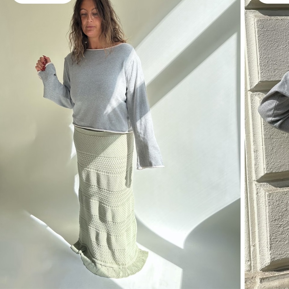 Bateau Neck Sweater Grey